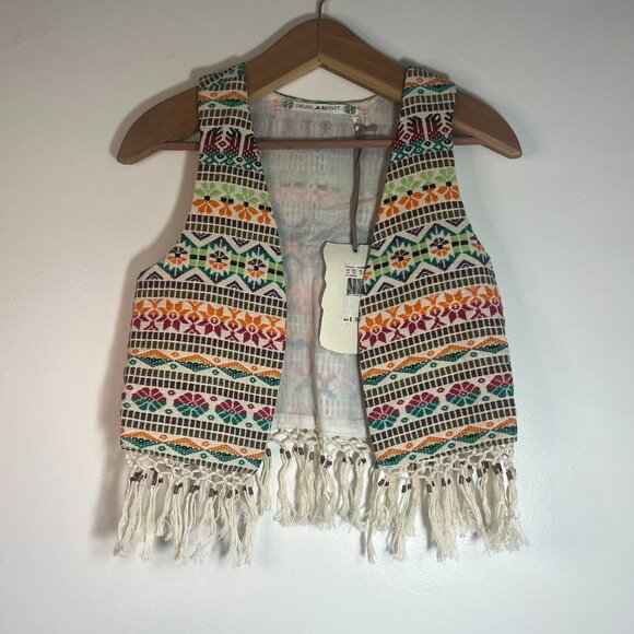 Chelsea & Violet Tops - Chelsea & Violet Rio Lagatas Multi-Color Southwestern Vest Women XS NWT Boho